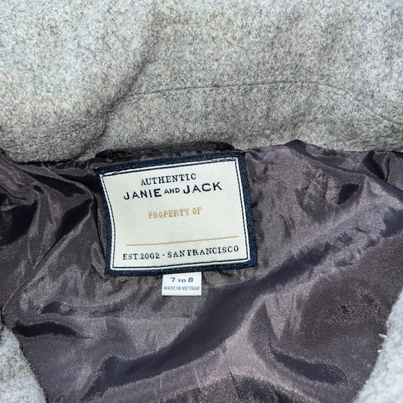 Janie and Jack kids boys wool gray coat size 7 to 8 years - Picture 6 of 9